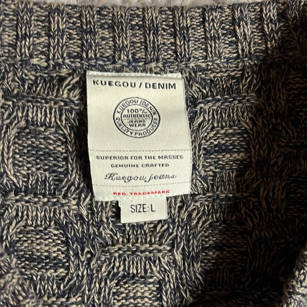 Kuegou Denim Men's Sweater - Picture 2 of 6